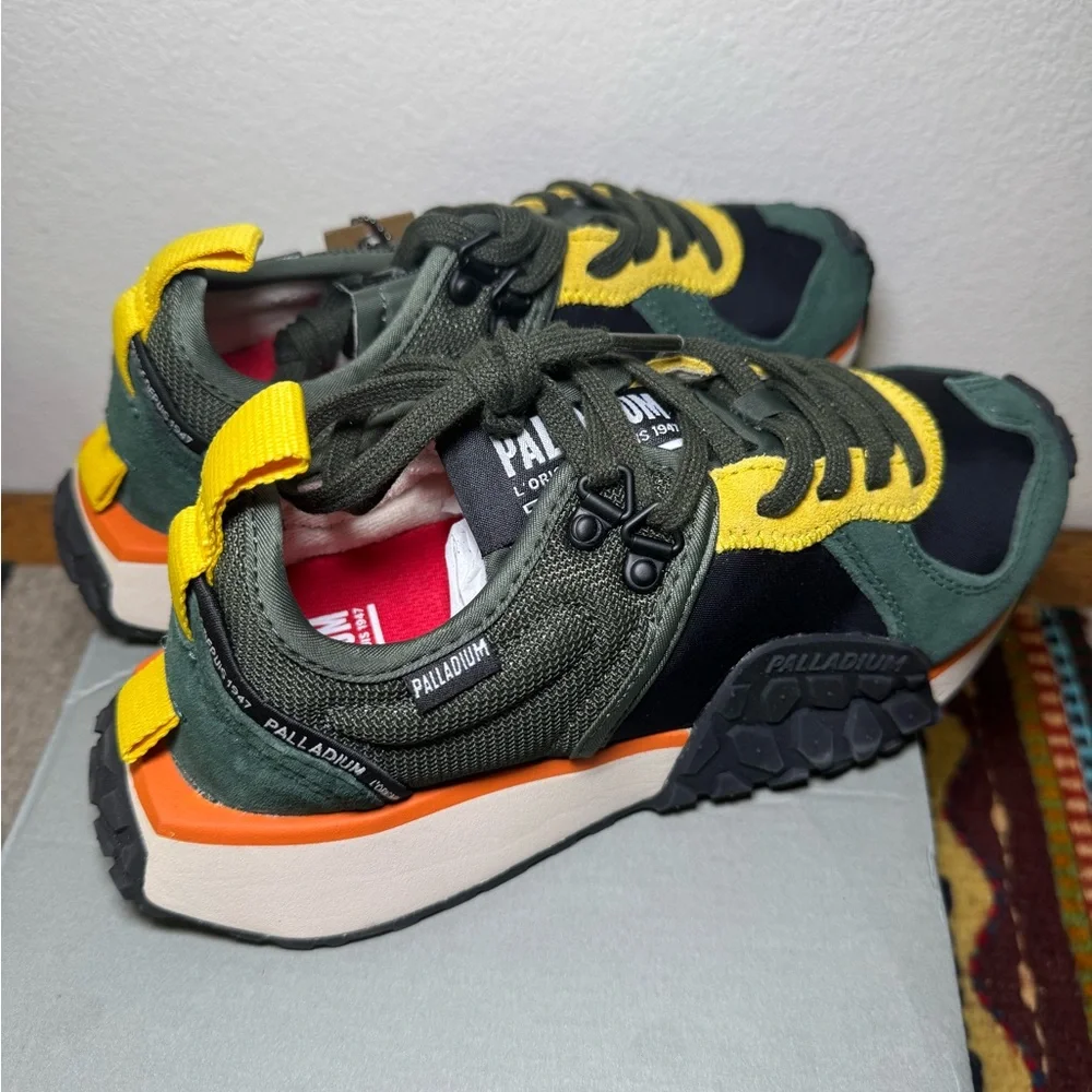 Palladium Green Black Yellow Orange Runner Sneakers